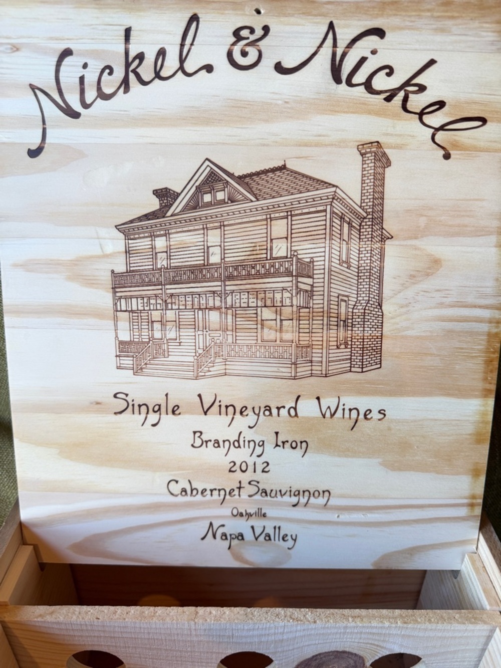 Vintage Nickel & Nickel Cabernet Sauvignon Wood Wine Crate Panel - Picture 2 of 10